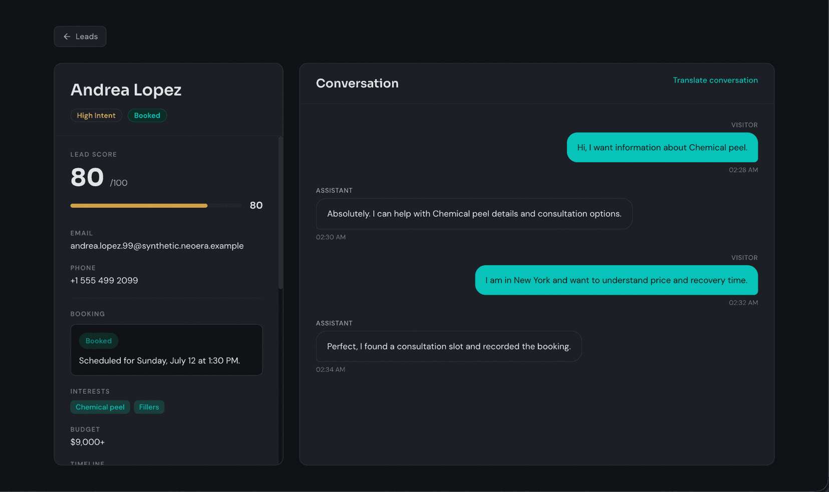 Patient Profile & Conversation